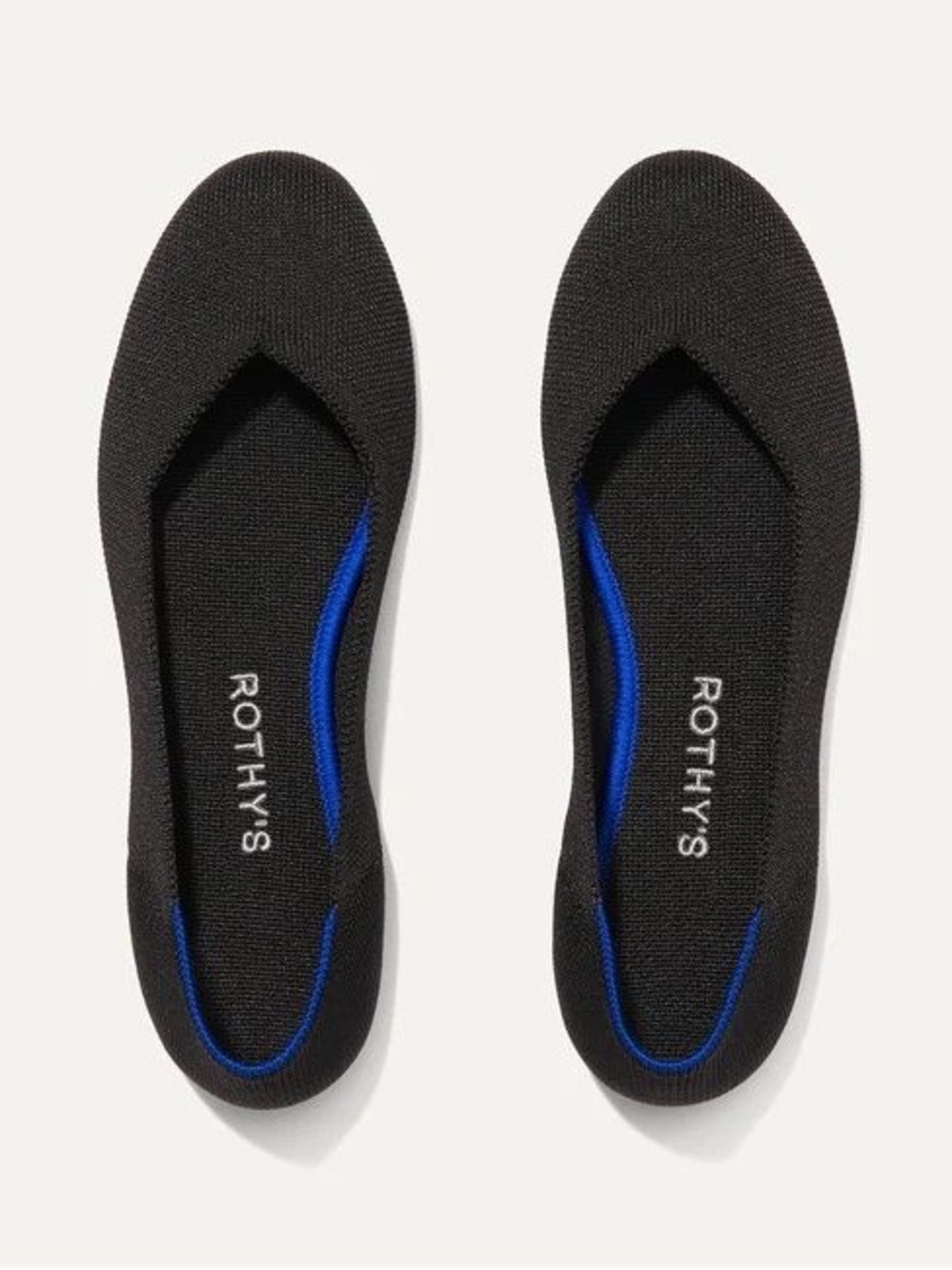 Rothy's The Point Black Knit Pointed Toe Flats Shoes Size 9.5